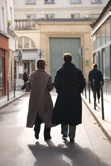 Wool Cashmere Coat - Navy