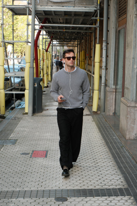 Wool Cashmere Crewneck - Grey