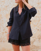 Drape Shirt - Navy
