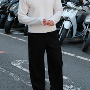 Wool Cashmere Crewneck - Cream