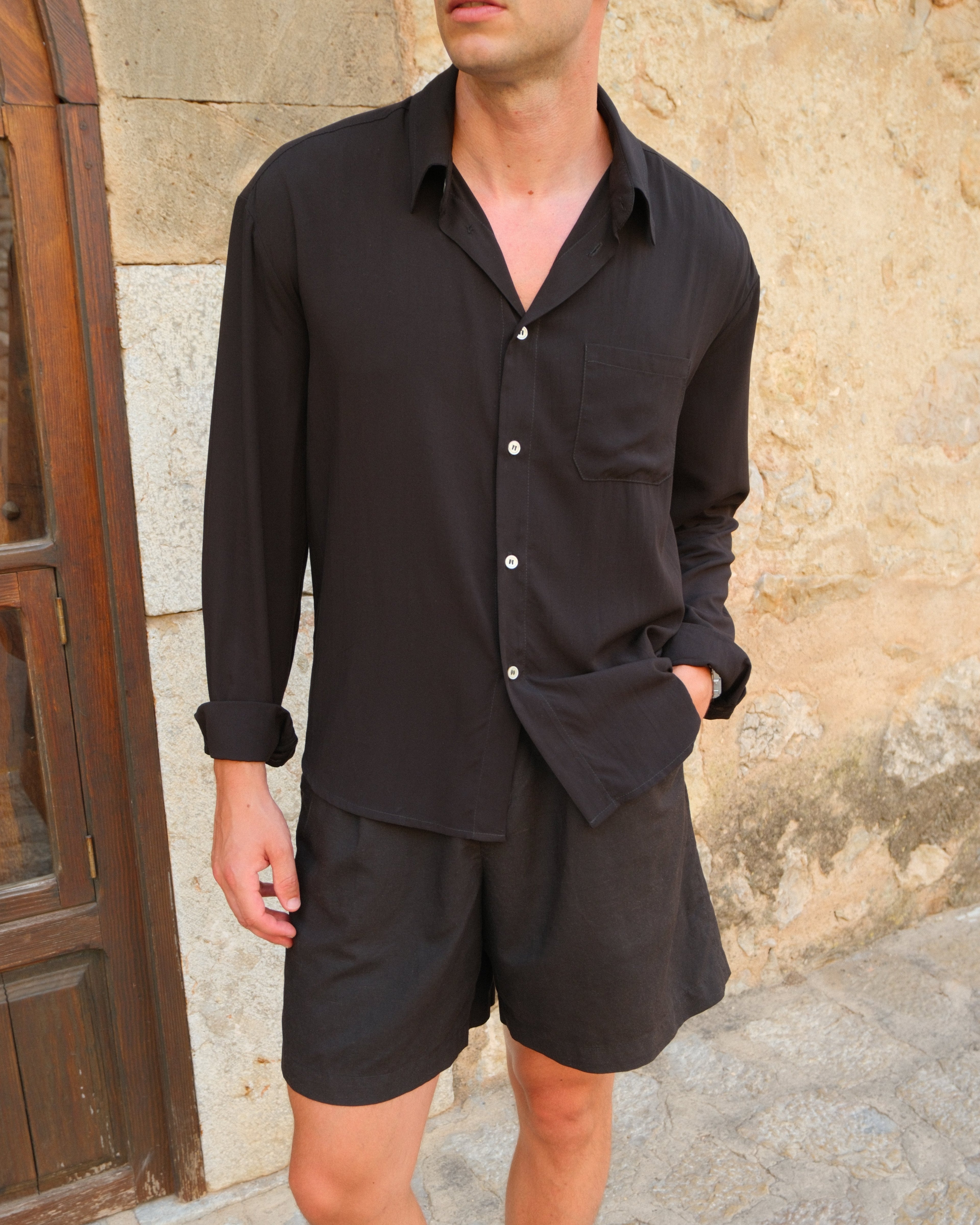 Drape Shirt - Black
