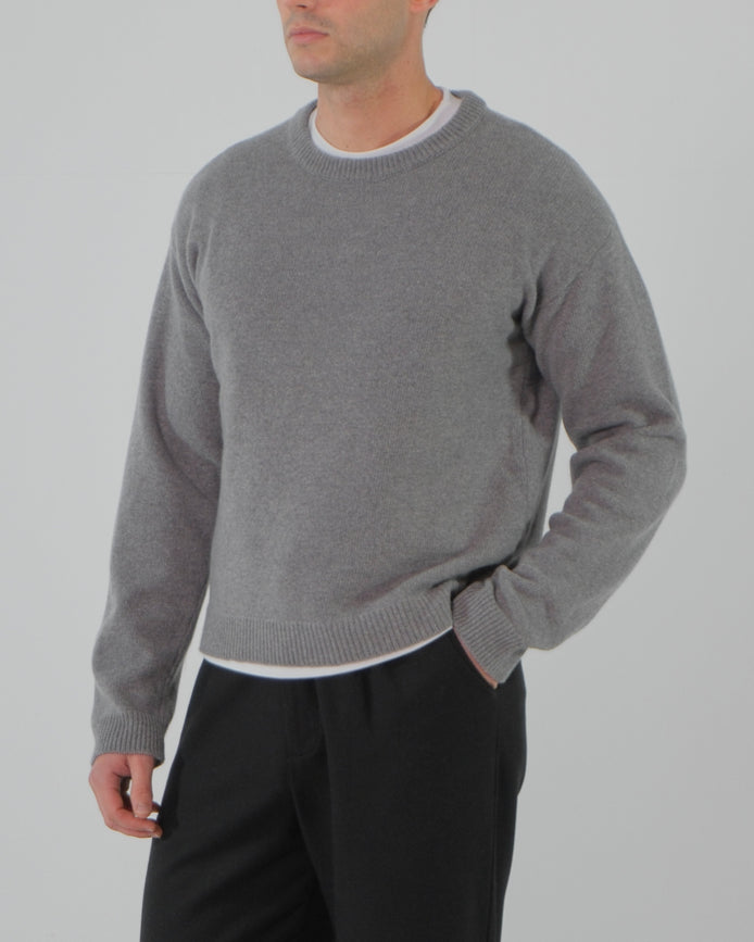 Wool Cashmere Crewneck - Grey