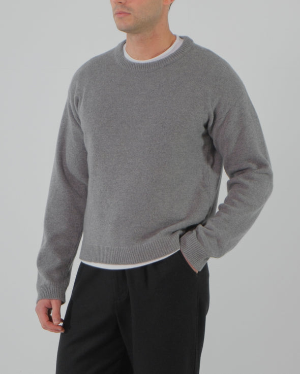 Wool Cashmere Crewneck - Grey