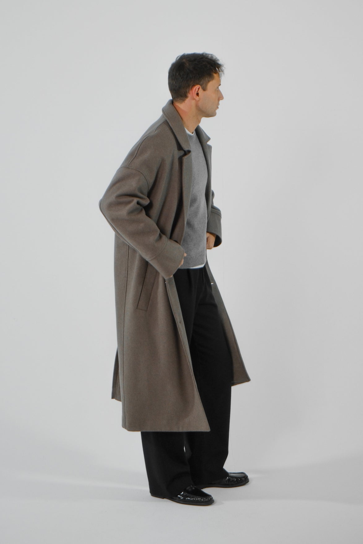 Wool Cashmere Coat - Taupe | SAMPLE