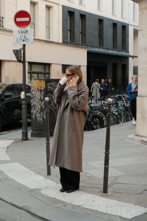 Wool Cashmere Coat - Taupe