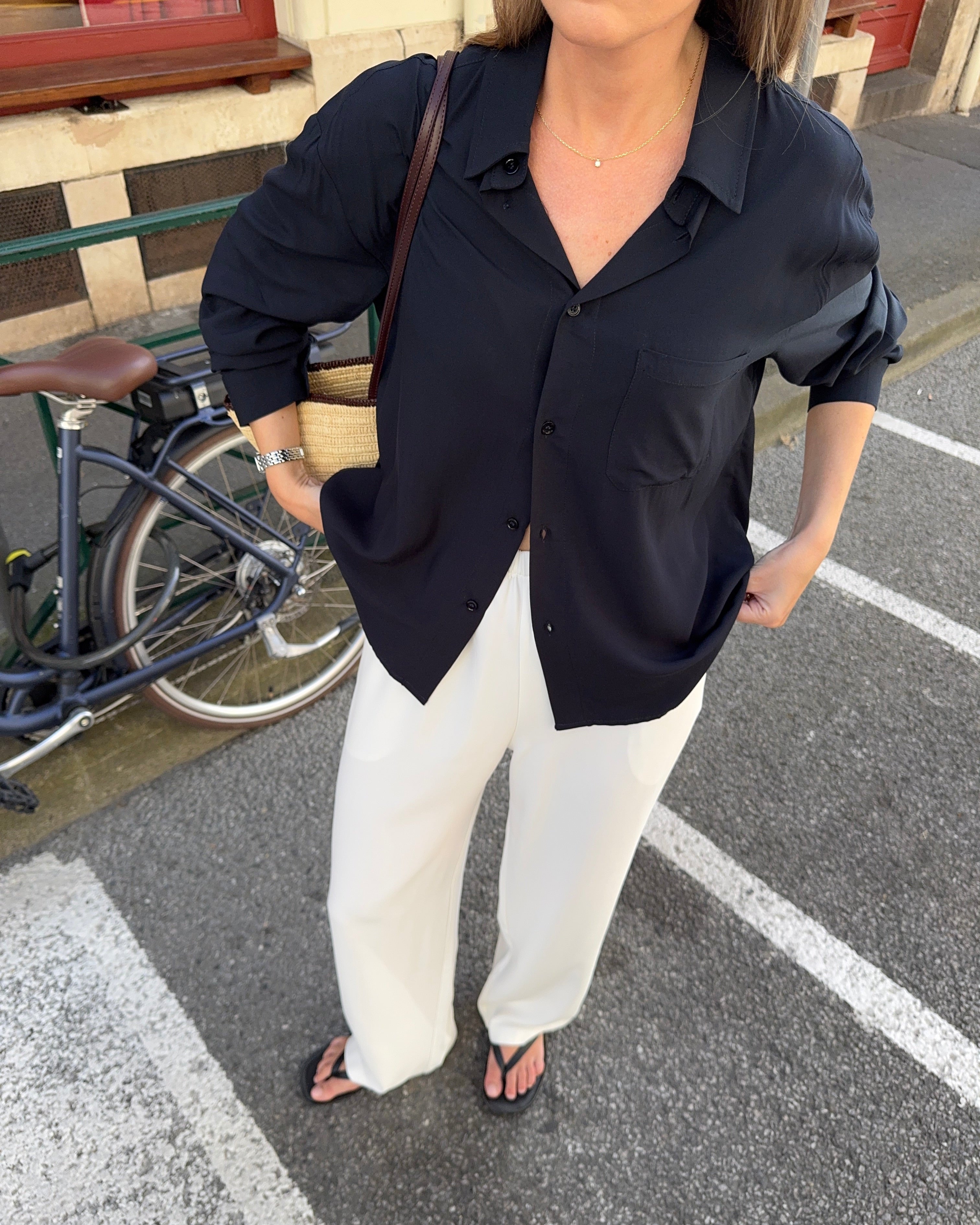 Drape Shirt - Navy