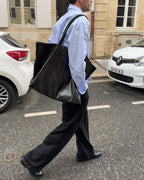 Maxi Leather Tote Bag - Black | Pre Order