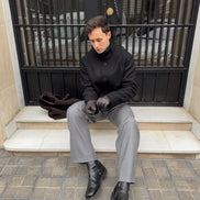 High Collar Wool Jacket - Black | Pre Order