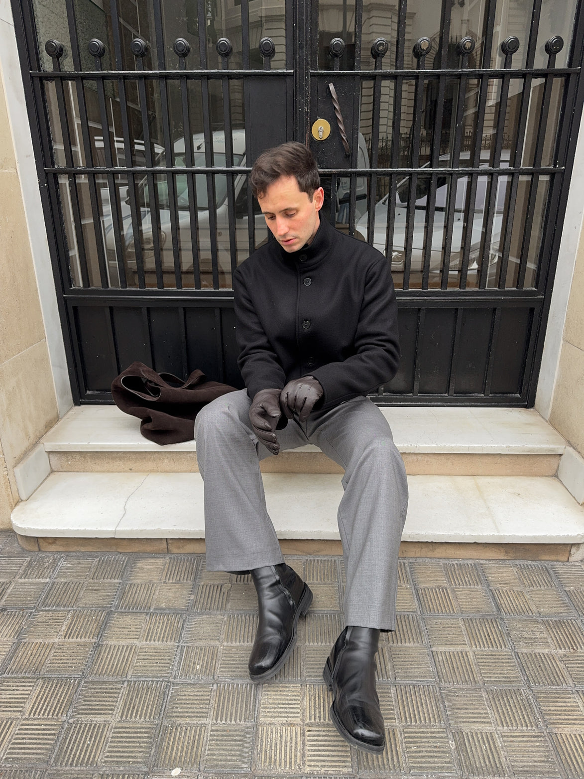 High Collar Wool Jacket - Black | Pre Order