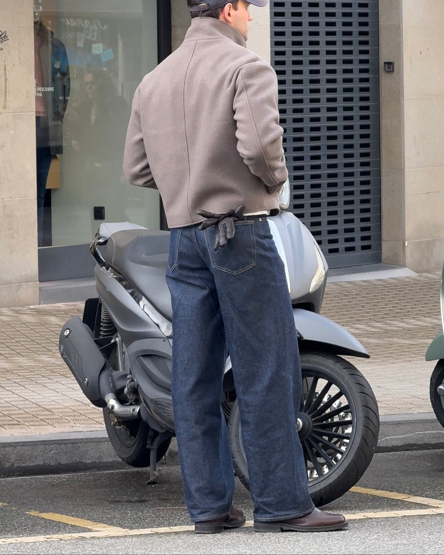 High Collar Wool Jacket - Taupe