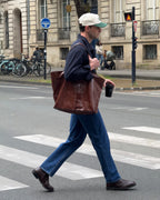 Maxi Leather Tote Bag - Cognac Brown | Pre Order