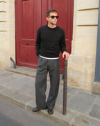 Wool Cashmere Crewneck - Black