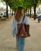 Maxi Leather Tote Bag - Cognac Brown | Pre Order