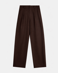 Signature Wool Pleated Trousers - Brown | SAMPLE